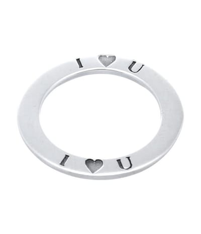 Zilveren Tekstring I LOVE YOU kettinghanger