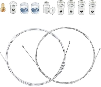 Dailygoods- Reparatieset Universeel - Koppelings-/Remkabel - 2 x Gaskabel 2 m - Inclusief Kabelbinder - Hoogwaardig Staal - Duurzaam en Slijtvast - Kabelset