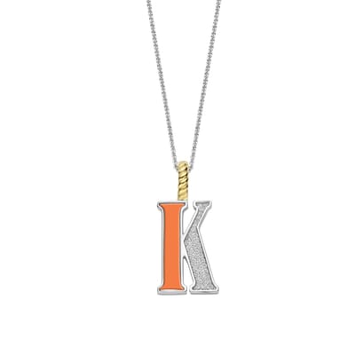 TI SENTO Dames Hanger - 925 zilver - Letter K - Oranje - 6840OR_K