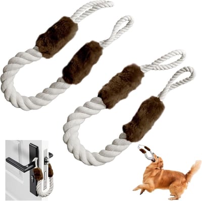 Deurkoord - Klembescherming deuren - Kindveilige deuren - Zacht katoen - 2 stuks 60 cm - Bruin