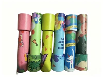 6 Stuks - Klassieke Retro Kaleidoscoop - Vintage Karton Design - Leuk Speelgoed voor Kinderen - Vakantiecadeau - 14,5*3,5 cm - Geschikt voor Schoolprijzen en Kerstcadeaus - Kleurrijk