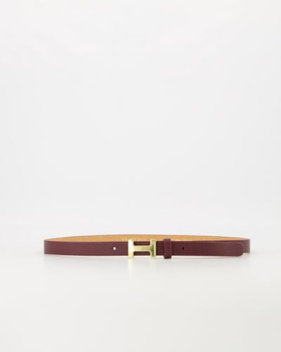 Hera Small - Classic Grain - Leren Damesriem met Goudkleurige Gesp - Bordeaux - D54 - Maat 85