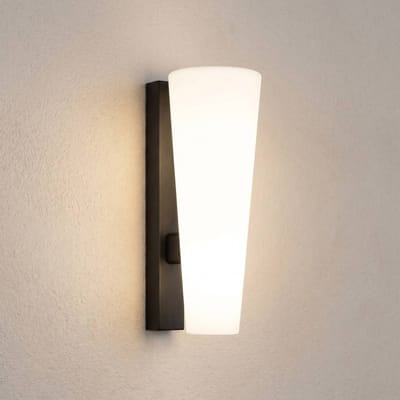 Lucande LED buiten wandlamp Jovra, zwart, hoogte 32 cm