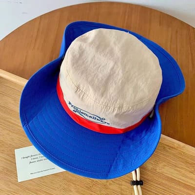 Chapeaux seau à assortiment de couleurs rétro séchage rapide à larges bords protection solaire chapeau de soleil casquette de camping femmes hommes beige