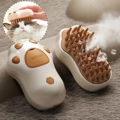 Brosse pour animaux de compagnie Brosse à vapeur pour chat Peigne Brosse pour chien Brosses à poils de chat Massage Toilettage pour animaux Peignes d'épilation gray