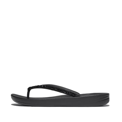 FitFlop Iqushion Multi-Crystal Ergonomic Flip-Flops Vrouwen - All Zwart