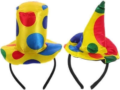 Clownhoofdband voor Halloween, 2 stuks haarbanden voor volwassenen, zachte kostuumaccessoires voor feest en cosplay