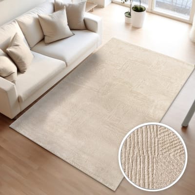 Woonkamertapijt eetkamer kortpolig boho-design Scandinavische effen kleuren boog