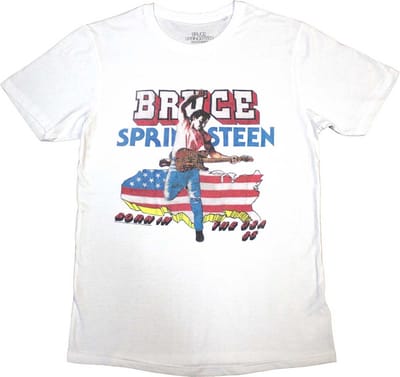 Bruce Springsteen - Born In The USA '85 Heren T-shirt - L - Wit