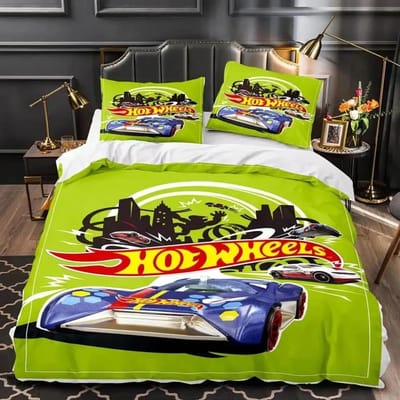 Monster Truck Hot Wheel 3D Geprint Dekbedovertrek Kussensloop Beddengoed Set Twin Full Queen King Size voor Slaapkamer Decor 01 70x133cm 2pcs