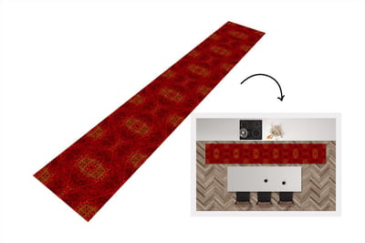 Keukenloper - Loper keuken - Patroon - Abstract - Rood - 300x50 cm - Keukenloper vinyl