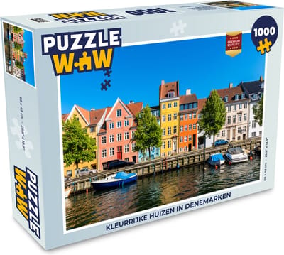Puzzel Kleurrijke huizen in Denemarken - Legpuzzel - Puzzel 1000 stukjes volwassenen