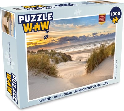 Puzzel Strand - Duin - Gras - Zonsondergang - Zee - Legpuzzel - Puzzel 1000 stukjes volwassenen