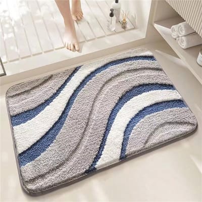 Badmat Microvezel - Zachte Vloermat - Badkamer Droog Houden - Super Absorberend - 43 x 61 cm - Grijs