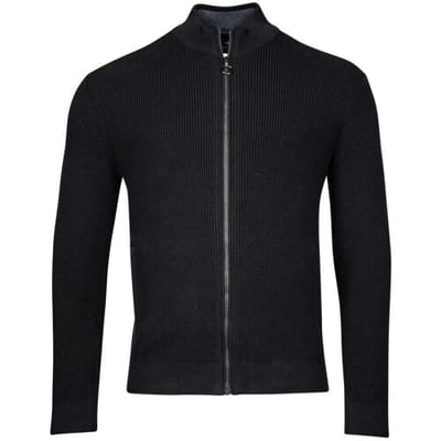 Baileys Vest Zip Allover Structure Knit Navy / male