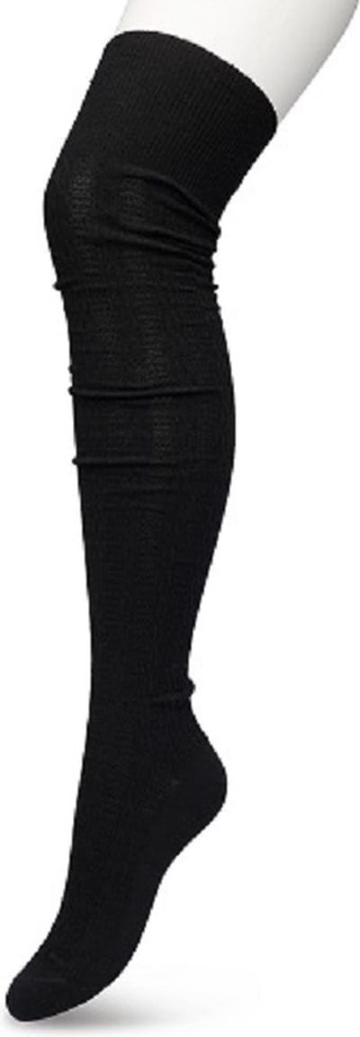 Bonnie Doon Bio Kabel Overknee kousen Dames Zwart maat 36/42 - Klassiek Kabel patroon - Biologisch Katoen - Ultiem comfort - Classic Cable Overknee sokken - OEKO-TEX - Gladde Naden - Kniekousen - Duurzaam Huidvriendelijk - Black - P53498.101