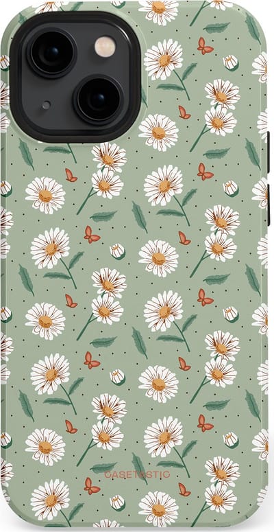 Casetastic Hoesje Geschikt voor Apple iPhone 13 Mini Magsafe - Stijlvolle Beschermende Duo-layer Case - Vleugels en madeliefjes