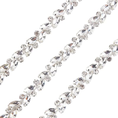 Dailygoody - Rhinestone Trim Chain - Bling Decoratie - Flexibel Naaien - Transparant - Kostuum Versiering - Perfect voor Bruiloften en Feesten -