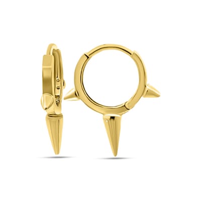 New Bling 9NBSAM-G230323 Gouden oorringen met Studs - 12,8x1,8 Oorringen - 19,6mm Totale Lengte - 14 Karaat - Goud