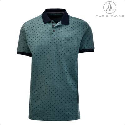 Polo 3015 groen print KM Chris Cayne - maat M
