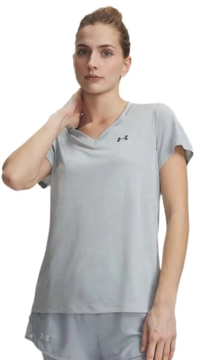 Under Armour Tech Twist V-neck T-shirt Met Korte Mouwen Grijs M Vrouw