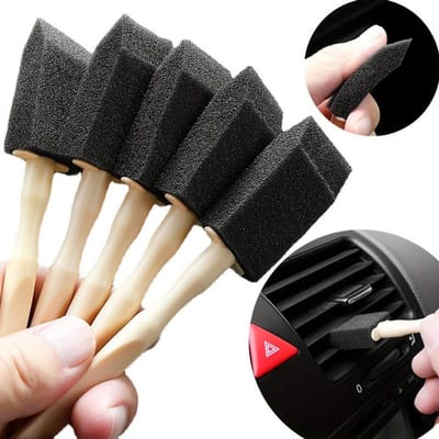 Set van 5 Auto Ventilatie Sponsborstels – Zachte Reinigers voor Roosters, Knoppen en Interieurspleten