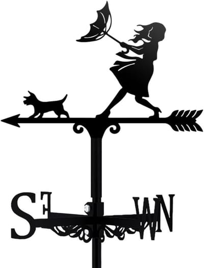 Metalen Windwijzer Hond - Decoratieve Windvaan voor Tuin en Patio - Uniek Tuinaccessoire en Buitenversiering met Windmeetfunctie