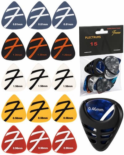 Finesse Nylon Plectrum voor Gitaar - 15 Stuks - met Plectrum Houder - Plectrums - Guitar Pick