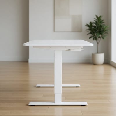 Elektrisch Sta-Zit Bureau 160x70 cm met USB-Oplaadpoort en Memory Functie – In Hoogte Verstelbaar Staand Bureau 73-118 cm – Ergonomische Verstelbare Computertafel met Stabiel Stalen Frame, Kabelbeheer en Anti-Collision Systeem – WitMobili Bella