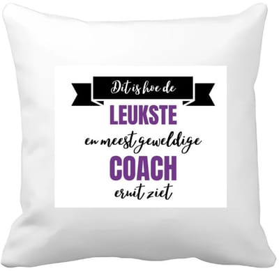 Akyol - leukste coach eruit ziet Kussen hoes - Coach - beste coach - sport - verjaardagscadeau - klein cadeautje - kado - gift - geschenk - verrassing - 40 bij 40 cm