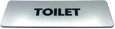 Deurbordje met Tekst toilet - Formaat 150 mm x 50 mm x 1,6 mm - Incl. plakstrip | Geborstelde RVS-look toplaag | Gratis Verzending | Decoporta