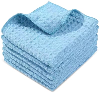 Dailygoods - 6 Microvezel Reinigingsdoeken Super Absorberend & Gezoomde Randen 30x30 cm Microvezeldoeken Wasbaar op 60°C & Pluisvrij Streeploze Schoonmaakdoekjes Ideaal voor Auto, Keuken en Ramen (Blauw)