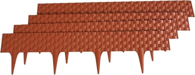 Tuinrand Rotan Look - Bloembakrand Afbakening - Tuin Decoratie - Buigzaam en Uitbreidbaar - 3.20m Lengte - Terracotta