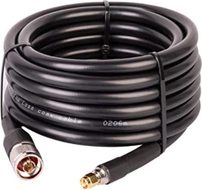 DrPhone HHC1 – LMR 400 Helium Hotspot Antennekabel – 5 Meter - N Type (Mannelijk) naar RP-SMA (Mannelijk) - Zwart