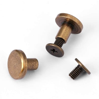Dailygoods- Klinknagels Set 20st - Platte Kop Koper - Schroeven/Moeren - Diameter 8mm - Hoogwaardig Materiaal - Duurzaam en Kleurvast