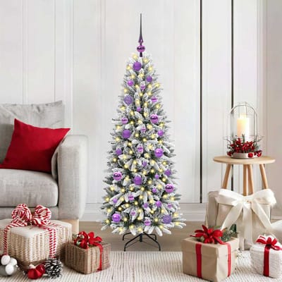 vidaXL - Kunstkerstboom - Wit - 120 - cm - PVC - en - plastic - en - staal - en - PE