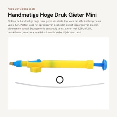 Dailygoods- Gieter Hogedruk - Sproeier Tuin - Verstelbaar Mondstuk - Lichtgewicht - Compact - Kunststof Materiaal