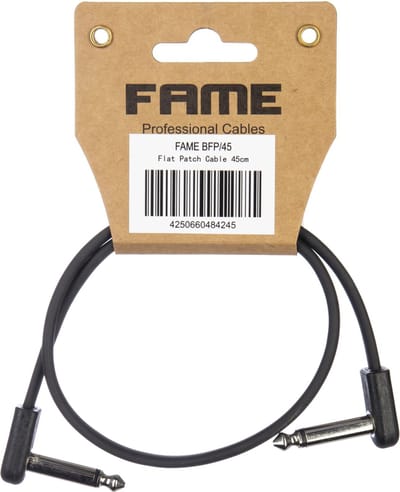 Fame BFP/45 Patch Cable Flat 450mm (Black) - Stereo patch kabel