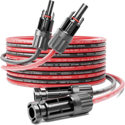 Zonnekabel Verlengset 15 meter 4mm² PV4 MC4, Weerbestendig, UV-Bestendig, IP68, -40°C tot +90°C