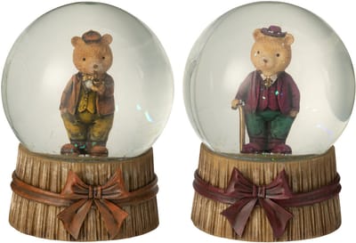 J-Line decoratie waterbal Beer - polyresin - mix - 2 stuks