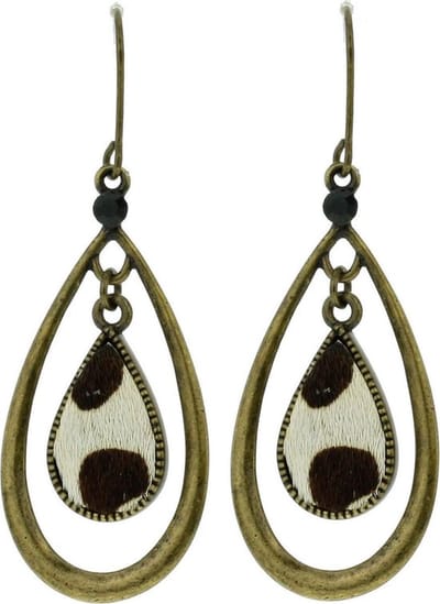 Behave - Oorhangers met koeienprint - boho stijl - casual trendy