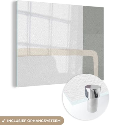 MuchoWow® Glasschilderij 120x90 cm - Schilderij acrylglas - Abstract - Minimalisme - Design - Foto op glas - Schilderijen