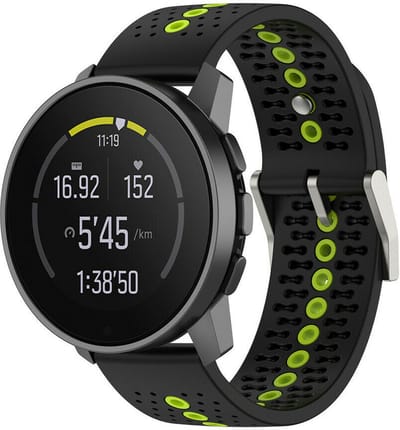 Siliconen Smartwatch bandje Geschikt voor Suunto 9 Peak siliconen bandje - geschikt voor Suunto 9 Peak (Pro) / Suunto 5 Peak / Suunto Race / Suunto Vertical / Suunto Run - zwart/geel - Strap-it Horlogeband / Polsband / Armband