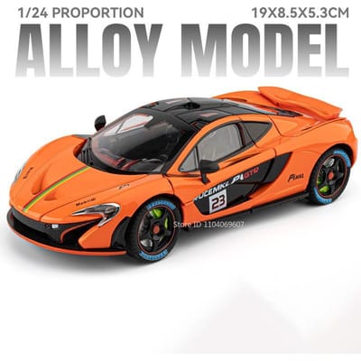 1:Échelle 24 Jouet Senna P1 Modèle Voitures de Sport Alliage Moulé sous Pression Miniature Supercars Son Lumière Portes Ouvertes Tirer en Arrière Objet de Collection