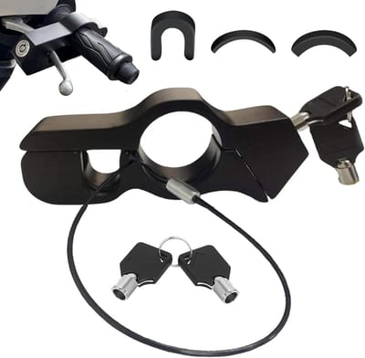 Stuur- en Motorslot - Aluminium - 13,8 x 5,7 x 2,9 cm - Verstelbaar met 2 Sleutels - Voor Fiets en Motor