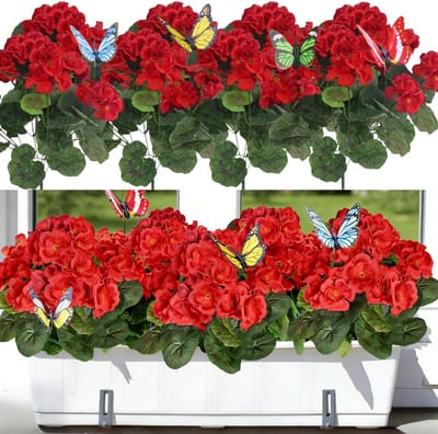 Dailygoods- Kunstbloemen UV-bestendig - Kunstplanten - Kunstboeket voor buiten - Namaakzijden Bloemen - Decoratie voor tuin - Levensechte texturen - Nepplanten