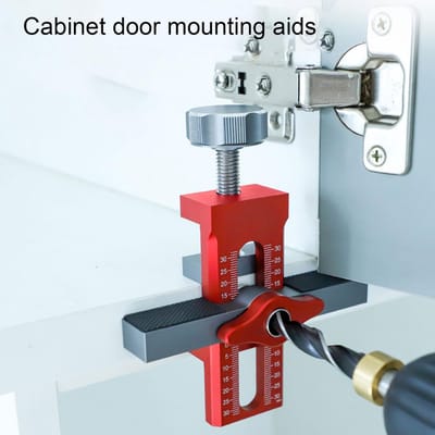 Dailygoods- Scharnier Installatiepositioneerder - Kastdeurinstallatie - Aluminiumlegering - 0-40 mm Klemdikte - Inclusief Rubberen Pads - Sterke Compatibiliteit - Deurmontage
