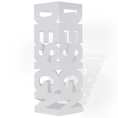 vidaXL - Paraplu- - en - wandelstokhouder - wit - vierkant - staal - 48,5 - cm