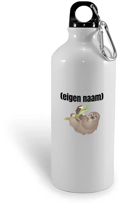 Hacebo® - luiaard met eigen naam waterfles - Luiaard - luiaard liefhebbers - iemand die houdt van luiaards - verjaardag - cadeau - kado - water fles - 400ML