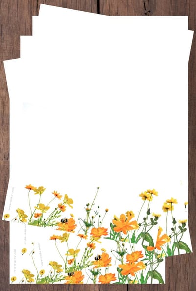 24 vellen Briefpapier - Wildflowers - A4 formaat - Postpapier - Meer Leuks